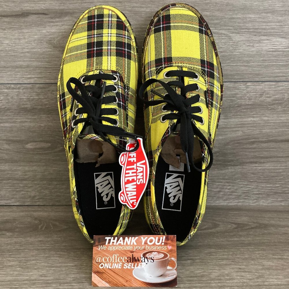 Vans Authentic Platform Patent Plaid Yellow NWB - Picture 8 of 10
